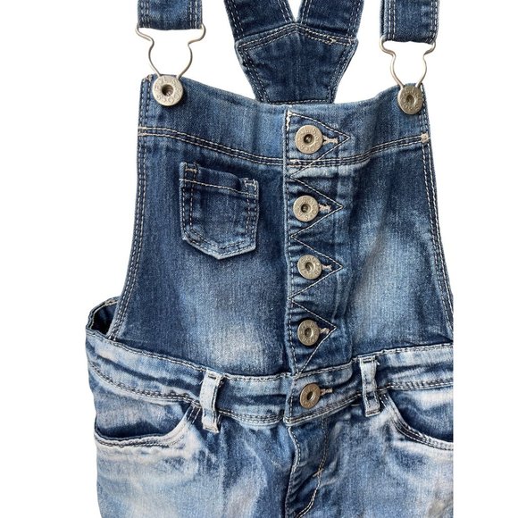 Levi Girl Size 7 Shortall Medium Wash - Picture 2 of 7